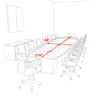 Modern Boat Shaped Cube Leg 18' Feet Conference Table, #OF-CON-CQ51