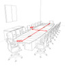 Modern Boat Shaped Cube Leg 20' Feet Conference Table, #OF-CON-CQ57