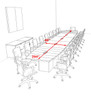 Modern Boat Shaped Cube Leg 22' Feet Conference Table, #OF-CON-CQ63