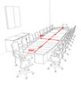 Modern Boat Shaped Cube Leg 22' Feet Conference Table, #OF-CON-CQ67