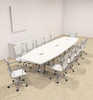 Modern Boat Shaped Steel Leg 14' Feet Conference Table, #OF-CON-CM31