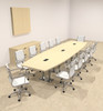 Modern Boat Shaped Steel Leg 14' Feet Conference Table, #OF-CON-CM32