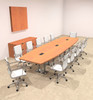 Modern Boat Shaped Steel Leg 14' Feet Conference Table, #OF-CON-CM33