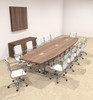 Modern Boat Shaped Steel Leg 14' Feet Conference Table, #OF-CON-CM34