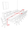 Modern Boat Shaped Steel Leg 16' Feet Conference Table, #OF-CON-CM42