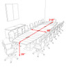 Modern Boat Shaped Steel Leg 18' Feet Conference Table, #OF-CON-CM54