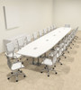 Modern Boat Shaped Steel Leg 22' Feet Conference Table, #OF-CON-CM63