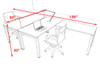 Two Person Modern Divider Office Workstation Desk Set, #OF-CON-FP2