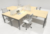 Four Person Modern Divider Office Workstation Desk Set, #OF-CON-FP18