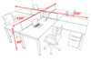 Four Person Modern Divider Office Workstation Desk Set, #OF-CON-FP31