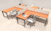 Four Person Modern Divider Office Workstation Desk Set, #OF-CON-SP11