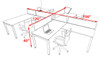 Four Person Modern Divider Office Workstation Desk Set, #OF-CON-SP14