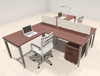Two Person Modern Divider Office Workstation Desk Set, #OF-CON-SP29