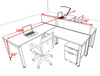 Two Person Modern Divider Office Workstation Desk Set, #OF-CON-SP32