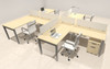 Four Person Modern Divider Office Workstation Desk Set, #OF-CON-SP34