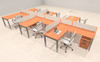 Six Person Modern Divider Office Workstation Desk Set, #OF-CON-SP43
