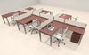 Six Person Modern Divider Office Workstation Desk Set, #OF-CON-SP45