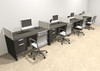 Four Person Modern Divider Office Workstation Desk Set, #OT-SUL-SP72