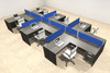 Six Person Modern Divider Office Workstation Desk Set, #OT-SUL-SPB80