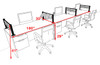 Three Person Modern Divider Office Workstation Desk Set, #OT-SUL-SPW71