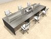 Six Person Modern Divider Office Workstation Desk Set, #OT-SUL-FPW51