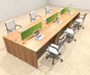 Six Person Modern Accoustic Divider Office Workstation Desk Set, #OT-SUL-FPRA9