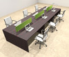 Six Person Modern Accoustic Divider Office Workstation Desk Set, #OT-SUL-FPRA11