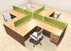 Four Person Modern Accoustic Divider Office Workstation Desk Set, #OT-SUL-FPRA41