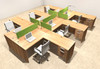 Six Person Modern Accoustic Divider Office Workstation Desk Set, #OT-SUL-FPRA45