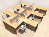 Six Person Modern Accoustic Divider Office Workstation Desk Set, #OT-SUL-FPRG33