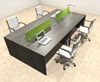 Four Person Modern Accoustic Divider Office Workstation Desk Set, #OT-SUL-FPRA50