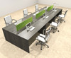 Six Person Modern Accoustic Divider Office Workstation Desk Set, #OT-SUL-FPRA51