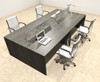 Four Person Modern Accoustic Divider Office Workstation Desk Set, #OT-SUL-FPRG50