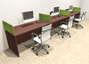 Three Person Modern Accoustic Divider Office Workstation Desk Set, #OT-SUL-SPRA6