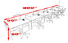 Five Person Modern Accoustic Divider Office Workstation Desk Set, #OT-SUL-SPRA33