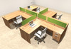 Four Person Modern Accoustic Divider Office Workstation Desk Set, #OT-SUL-SPRA57