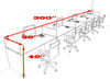 Five Person Modern Accoustic Divider Office Workstation Desk Set, #OT-SUL-SPRB13