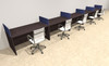 Five Person Modern Accoustic Divider Office Workstation Desk Set, #OT-SUL-SPRB15