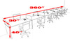 Six Person Modern Accoustic Divider Office Workstation Desk Set, #OT-SUL-SPRB18