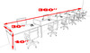 Six Person Modern Accoustic Divider Office Workstation Desk Set, #OT-SUL-SPRB19