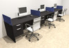 Three Person Modern Accoustic Divider Office Workstation Desk Set, #OT-SUL-SPRB28