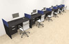 Six Person Modern Accoustic Divider Office Workstation Desk Set, #OT-SUL-SPRB40
