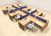 Six Person Modern Accoustic Divider Office Workstation Desk Set, #OT-SUL-SPRB49