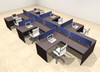 Six Person Modern Accoustic Divider Office Workstation Desk Set, #OT-SUL-SPRB51