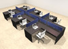 Six Person Modern Accoustic Divider Office Workstation Desk Set, #OT-SUL-SPRB52