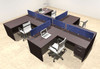 Four Person Modern Accoustic Divider Office Workstation Desk Set, #OT-SUL-SPRB59