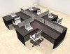 Four Person Modern Accoustic Divider Office Workstation Desk Set, #OT-SUL-SPRG48