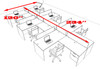 Six Person Modern Accoustic Divider Office Workstation Desk Set, #OT-SUL-SPRG64