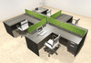 Four Person Modern Accoustic Divider Office Workstation Desk Set, #OT-SUL-SPRA79