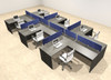 Six Person Modern Accoustic Divider Office Workstation Desk Set, #OT-SUL-SPRB77